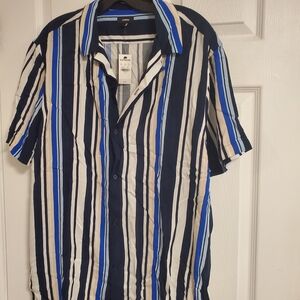 Express Men's Multicolor Striped Button-Down Shirt